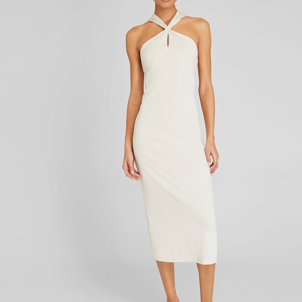Club Monaco Variegated Rib Knit Dress Size XL Off White